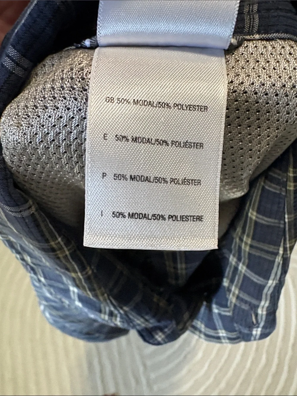 The North Face Navy and White Plaid Button-Down Shirt